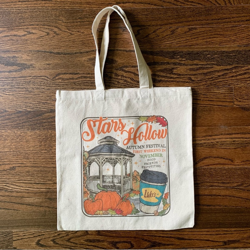 🍂 Stars Hollow Gilmore Girls Canvas Tote Bag NWOT
